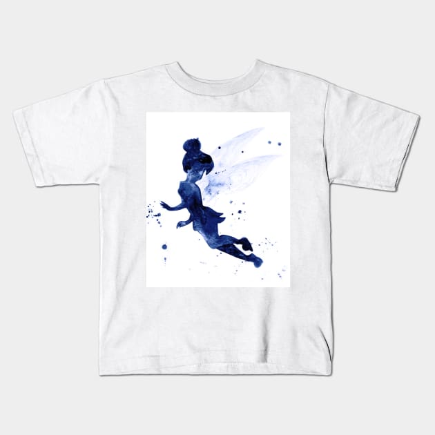 Tinkerbell, navy blue Kids T-Shirt by Luba_Ost